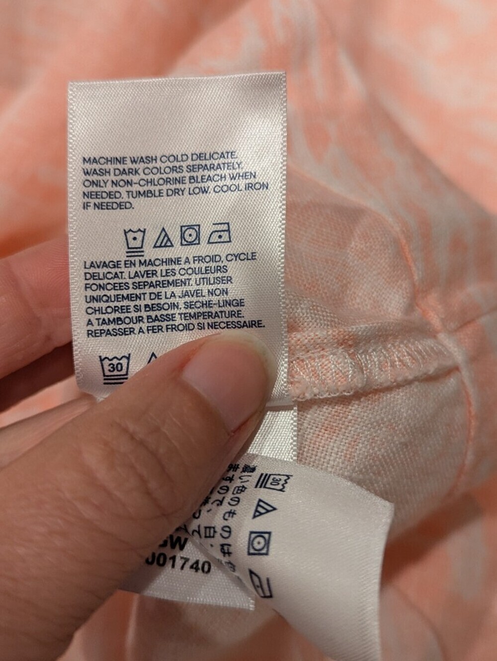 Lands' End Peach and White Linen Dress - Picture 7 of 8